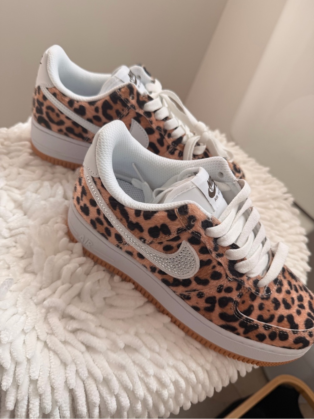 Nike Women's Leopard Print Air Force 1 with White & Gum Accents